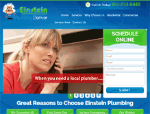 Tablet Screenshot of einsteinplumbingdenver.com